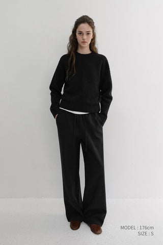 UNISEX JERSEY WIDE PANTS BLACK