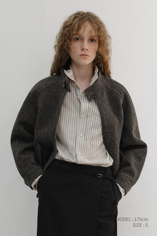 UNISEX HARRINGTON WOOL BLOUSON BROWN
