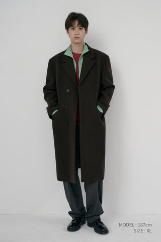 UNISEX BOXY TAILORED COAT DEEP BROWN