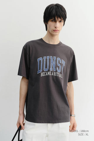 UNISEX VINTAGE ARCH LOGO T-SHIRT CHARCOAL GREY