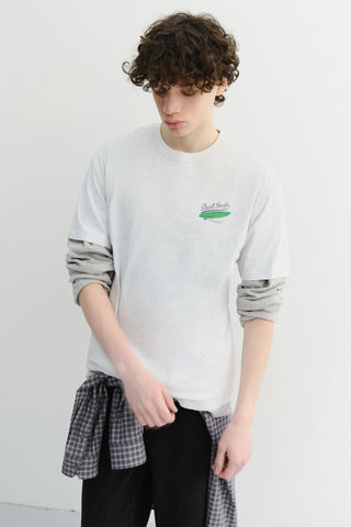UNISEX SUMMER HOLIDAY SURF BOARD T-SHIRT LIGHT MELANGE GREY