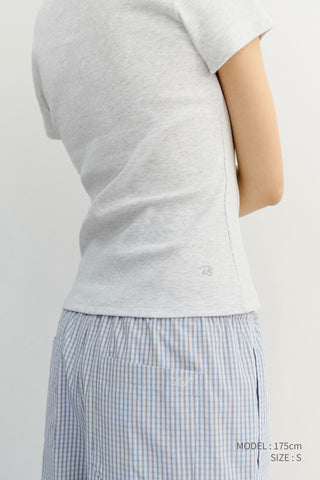 PAJAMA STRING PANTS SOFT BLUE CHECK