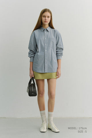 UNISEX 2-WAY OVERSIZED STRIPED SHIRT BLUE STRIPE