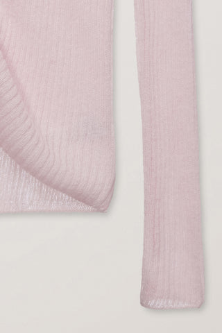 2-WAY SHIRRING KNIT TOP SOFT PINK