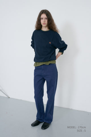 UNISEX DUNST LOGO CREASE SWEATSHIRT FRENCH NAVY