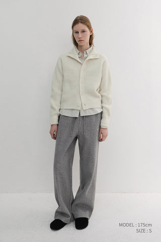 UNISEX JERSEY WIDE PANTS MELANGE GREY