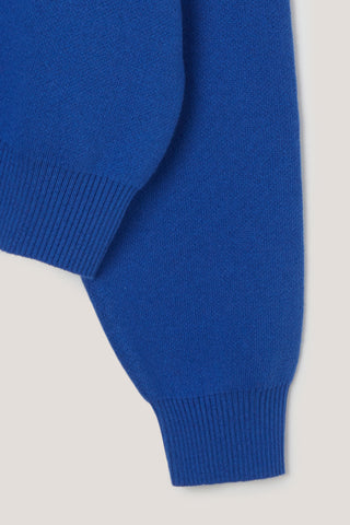 UNISEX CASHMERE COLLARED SWEATER BLUE