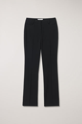 SEMI BOOT-CUT SLIM SLACKS BLACK
