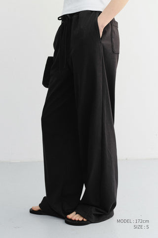 SUMMER WIDE JOGGER PANTS BLACK
