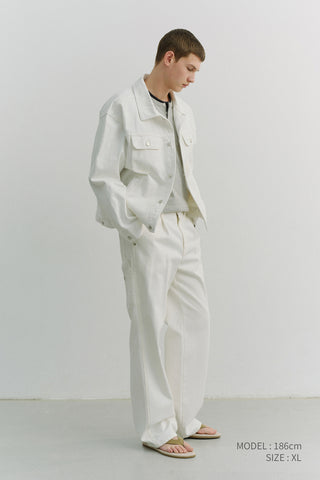 UNISEX DENIM TRUCKER JACKET IVORY