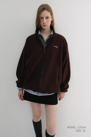 UNISEX ZIP-UP FLEECE SWEATSHIRT CHOCO BROWN