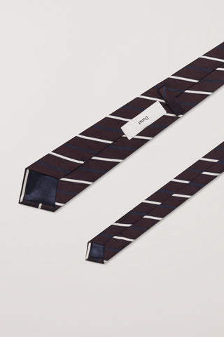 STRIPED TIE BURGUNDY