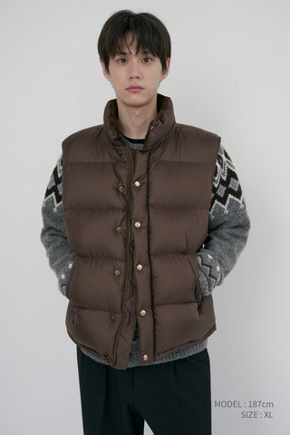 UNISEX GOOSE DOWN VEST BROWN