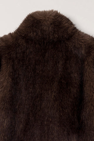 HALF FUR JACKET BROWN