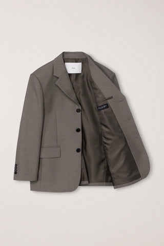 UNISEX CLASSIC 3 BUTTON WOOL BLAZER KHAKI BEIGE