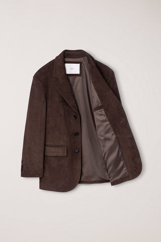UNISEX RELAXED ALTER-SUEDE HALF JACKET BROWN