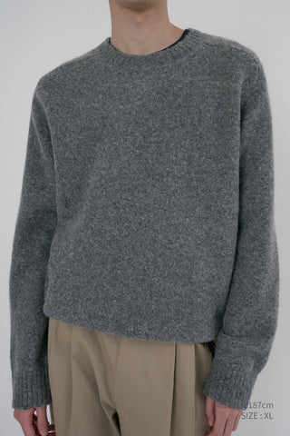 UNISEX SHAGGY DOG SWEATER MELANGE GREY