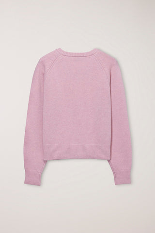 UNISEX SOFT VOLUME V-NECK SWEATER SOFT PINK
