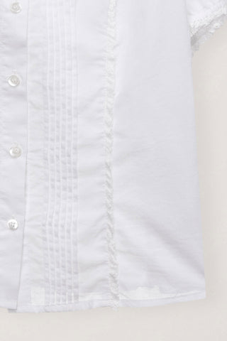 FRILL COLLARED BLOUSE WHITE