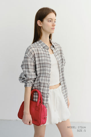 UNISEX SEERSUCKER BD SHIRT SOFT GREEN CHECK