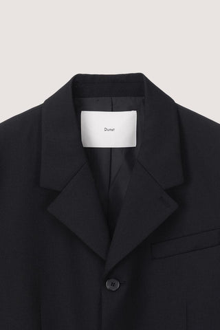 UNISEX 3 BUTTON WOOL BLAZER BLACK