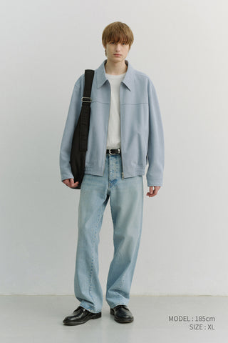 UNISEX ALTER-SUEDE COLLARED BLOUSON SOFT BLUE