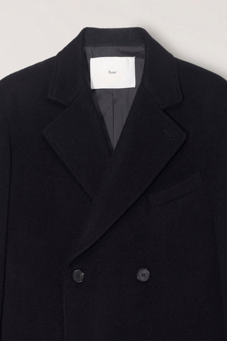 UNISEX LOOSE DOUBLE-BREASTED COAT BLACK