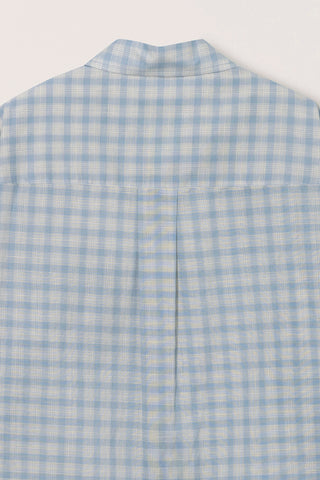 UNISEX CROPPED CHECKED SHIRT SOFT BLUE CHECK