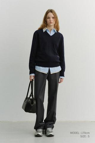 STRAIGHT SLACKS CHARCOAL GREY