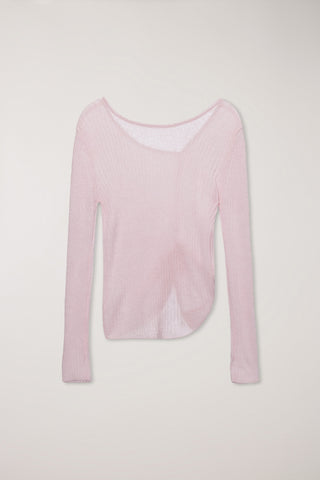 2-WAY SHIRRING KNIT TOP SOFT PINK