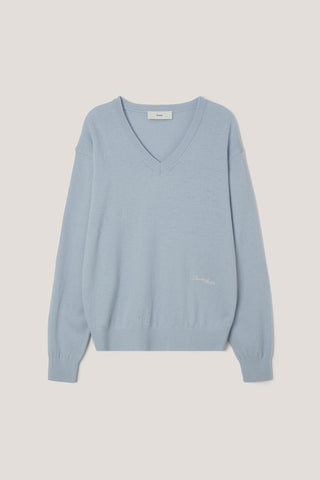 UNISEX SOFT V-NECK SWEATER SOFT BLUE