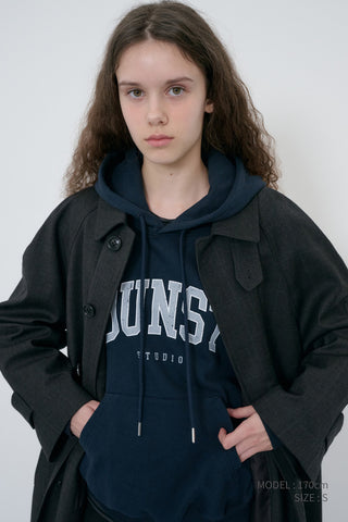 UNISEX ARCH LOGO HOODIE FRENCH NAVY