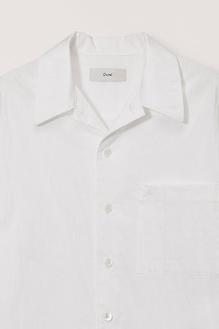 UNISEX OPEN COLLARED STRIPED SHIRT WHITE