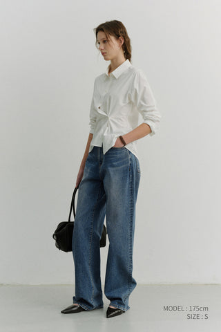 RELAXED WIDE JEANS CLASSIC BLUE