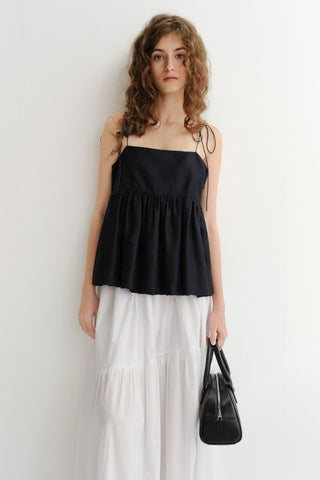 FLARED BUSTIER BLOUSE NAVY