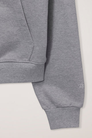 UNISEX CROPPED ZIP-UP HOODIE MELANGE GREY