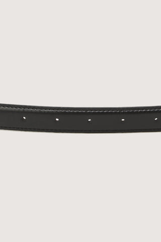 D-BUCKLE SLIM LEATHER BELT BLACK