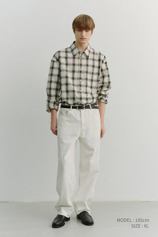 UNISEX 2-WAY OVERSIZED CHECKED SHIRT BLACK OMBRE CHECK