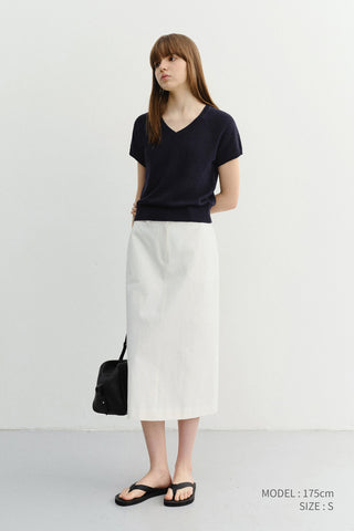 H-LINE COTTON LONG SKIRT OFF WHITE