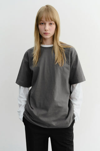 UNISEX ESSENTIAL LOOSE T-SHIRT WASHED CHARCOAL