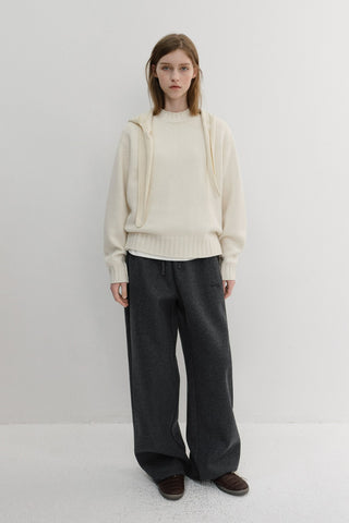 UNISEX JERSEY WIDE PANTS CHARCOAL GREY