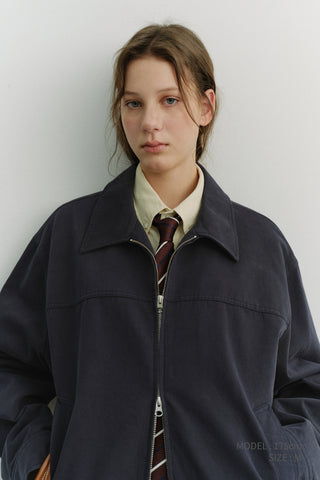 UNISEX COLLARED BLOUSON JACKET NAVY