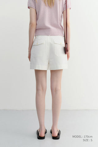 COTTON SAFARI SHORTS WHITE