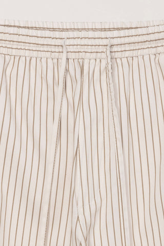 UNISEX PAJAMA BERMUDA SHORTS BEIGE STRIPE
