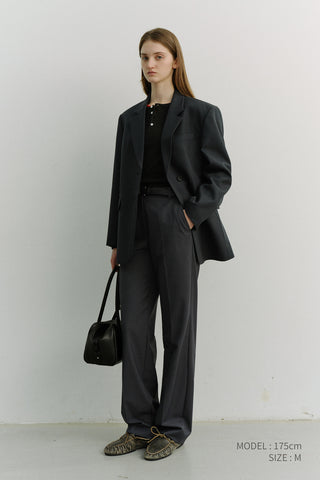 ESSENTIAL 2 BUTTON WOOL BLAZER MIDNIGHT NAVY