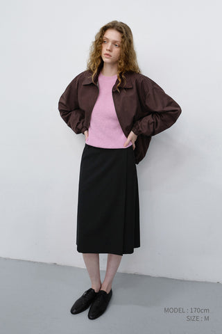 UNISEX COLLARED BLOUSON JACKET BROWN