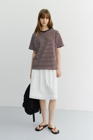 UNISEX STRIPED T-SHIRT BROWN PINK