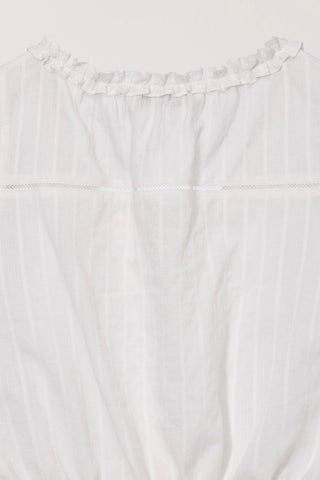 FRILL SLEEVELESS BLOUSE WHITE
