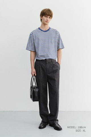 UNISEX STRIPED T-SHIRT BLUE IVORY