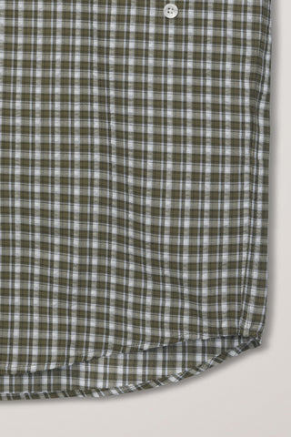 UNISEX OVERSIZED BD CHECKED SHIRT KHAKI GREEN CHECK